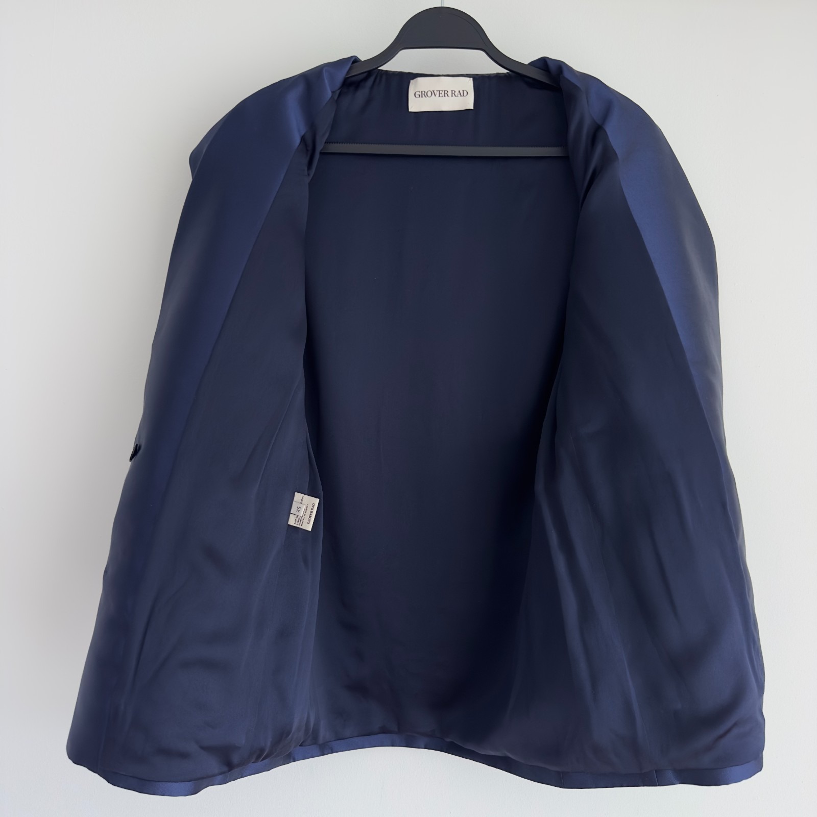 Grover Rad Jacket Womens Xs Blue Collection 001 Wool Silk Art Oversized Blazer — image 8 of 8
